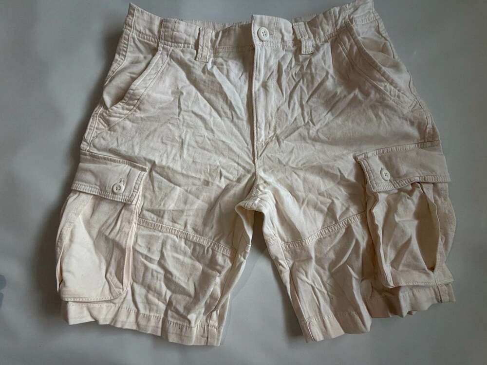 Arizona Jean Co Cargo Shorts Men 32 Cream Flex Classic Fit Y2K Cotton